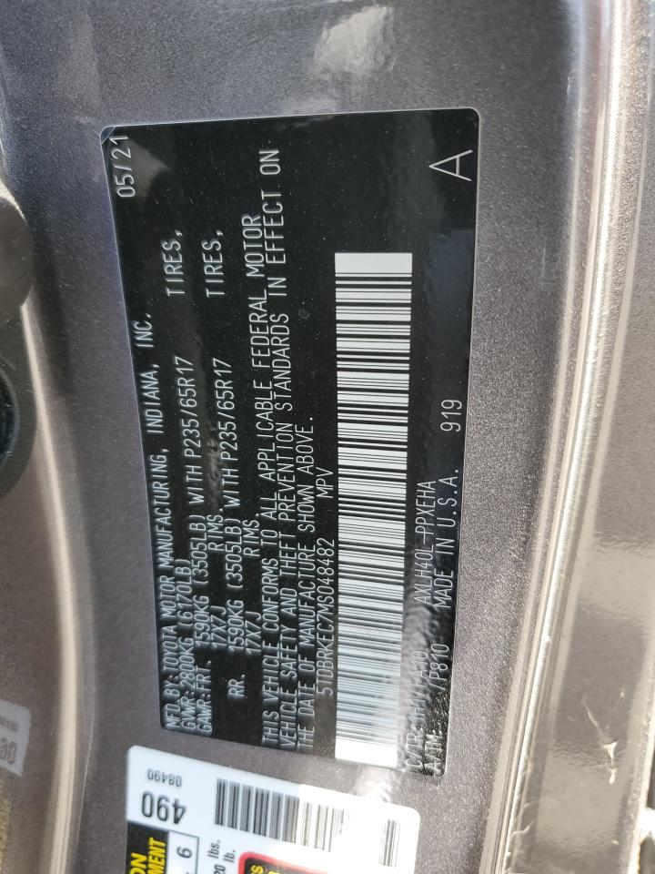 2021 Toyota Sienna Le VIN: 5TDBRKEC7MS048482 Lot: 62071974