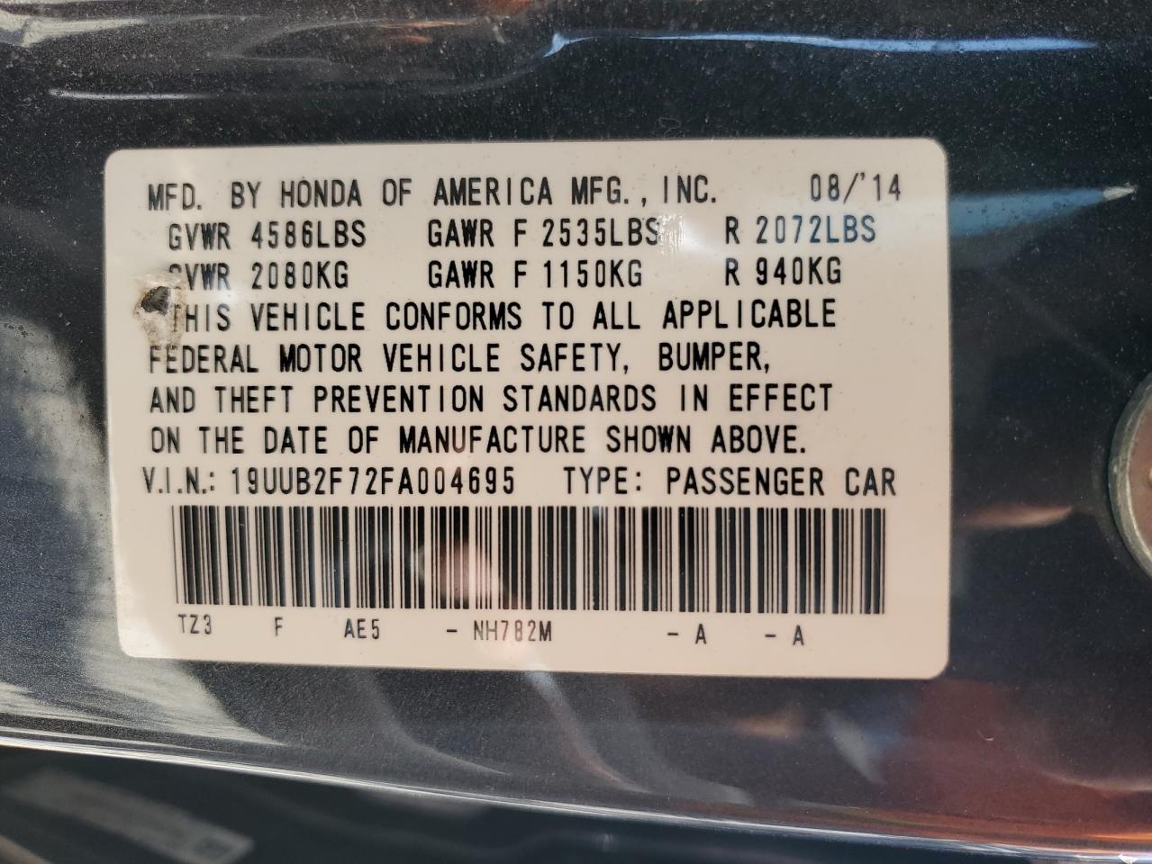 2015 Acura Tlx Advance VIN: 19UUB2F72FA004695 Lot: 63843094