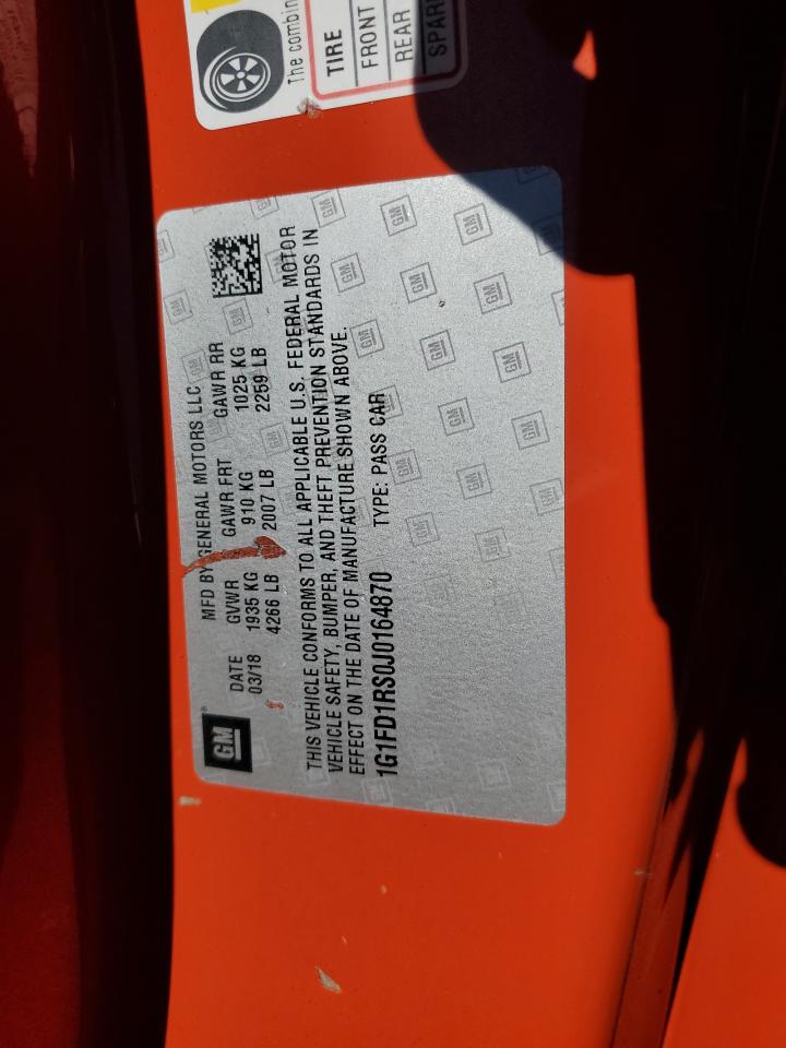 2018 Chevrolet Camaro Lt VIN: 1G1FD1RS0J0164870 Lot: 63232434