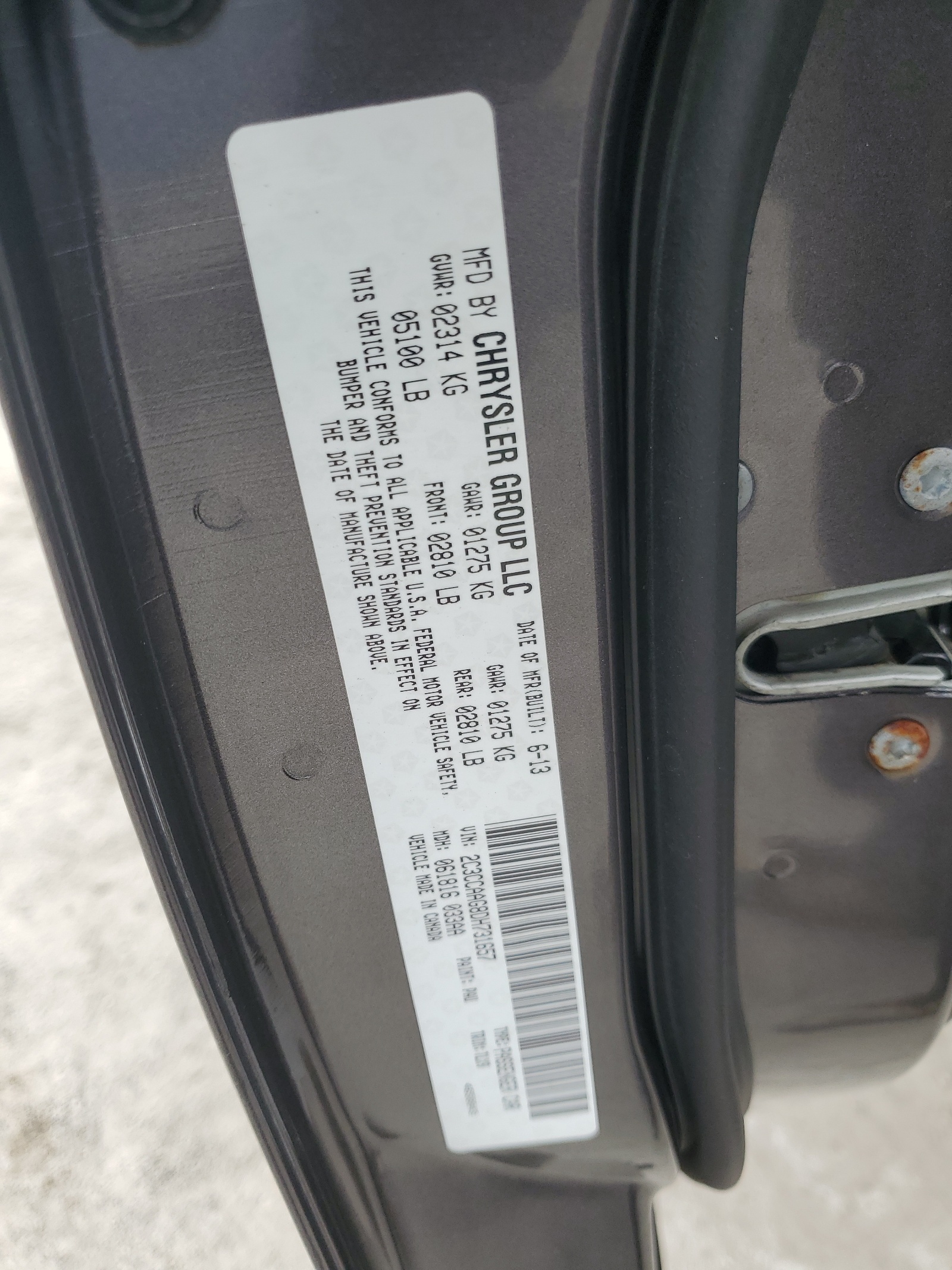 2C3CCAAG8DH731657 2013 Chrysler 300