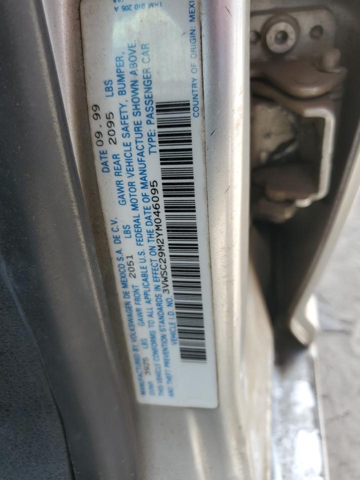 2000 Volkswagen Jetta Gls VIN: 3VWSC29M2YM046095 Lot: 61834274