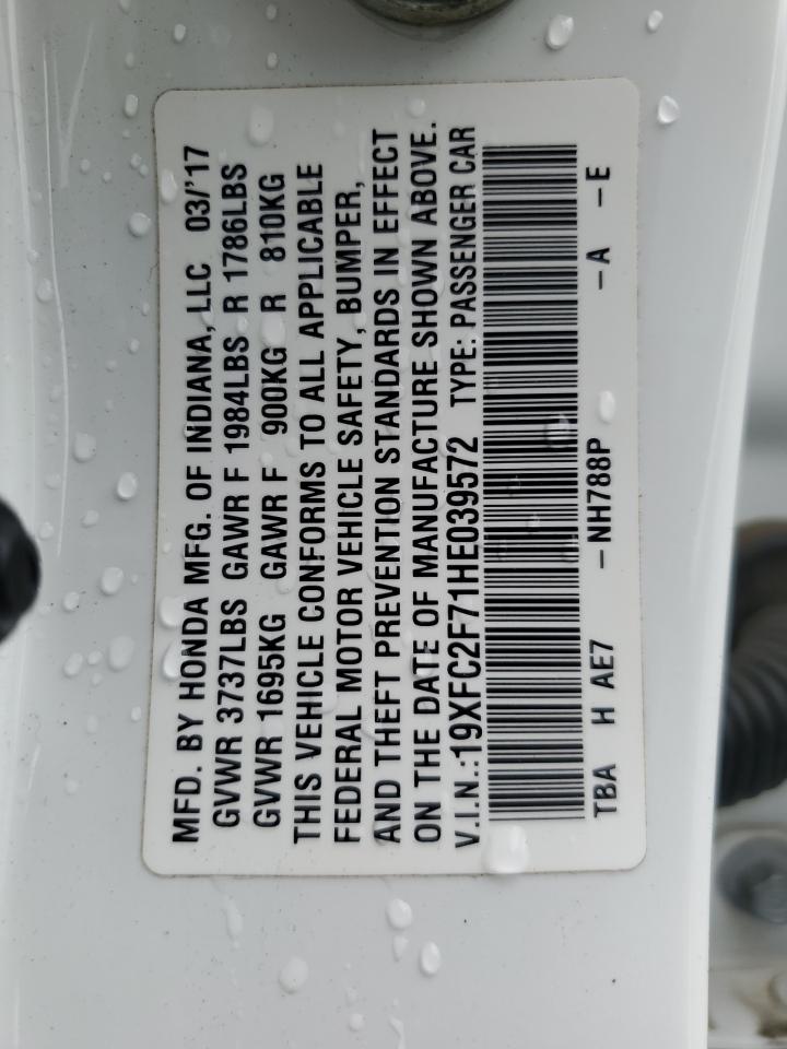 19XFC2F71HE039572 2017 Honda Civic Ex