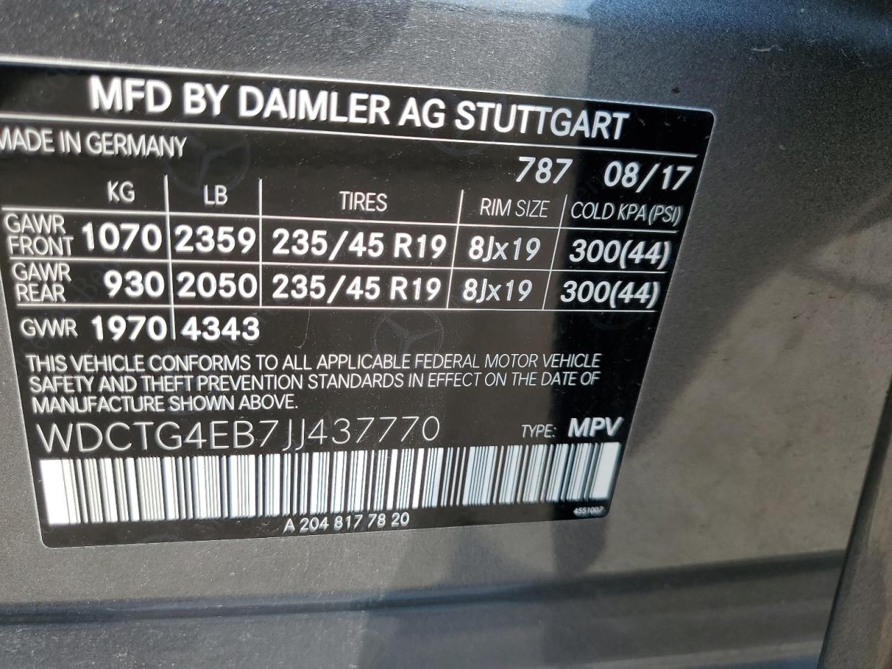 WDCTG4EB7JJ437770 2018 Mercedes-Benz Gla 250