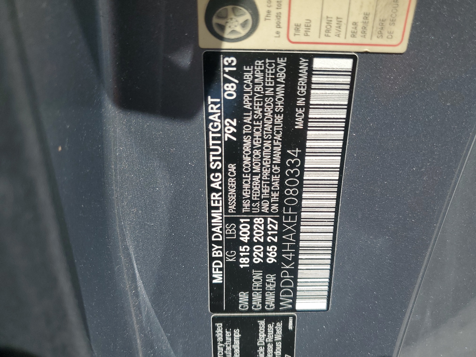 WDDPK4HAXEF080334 2014 Mercedes-Benz Slk 250