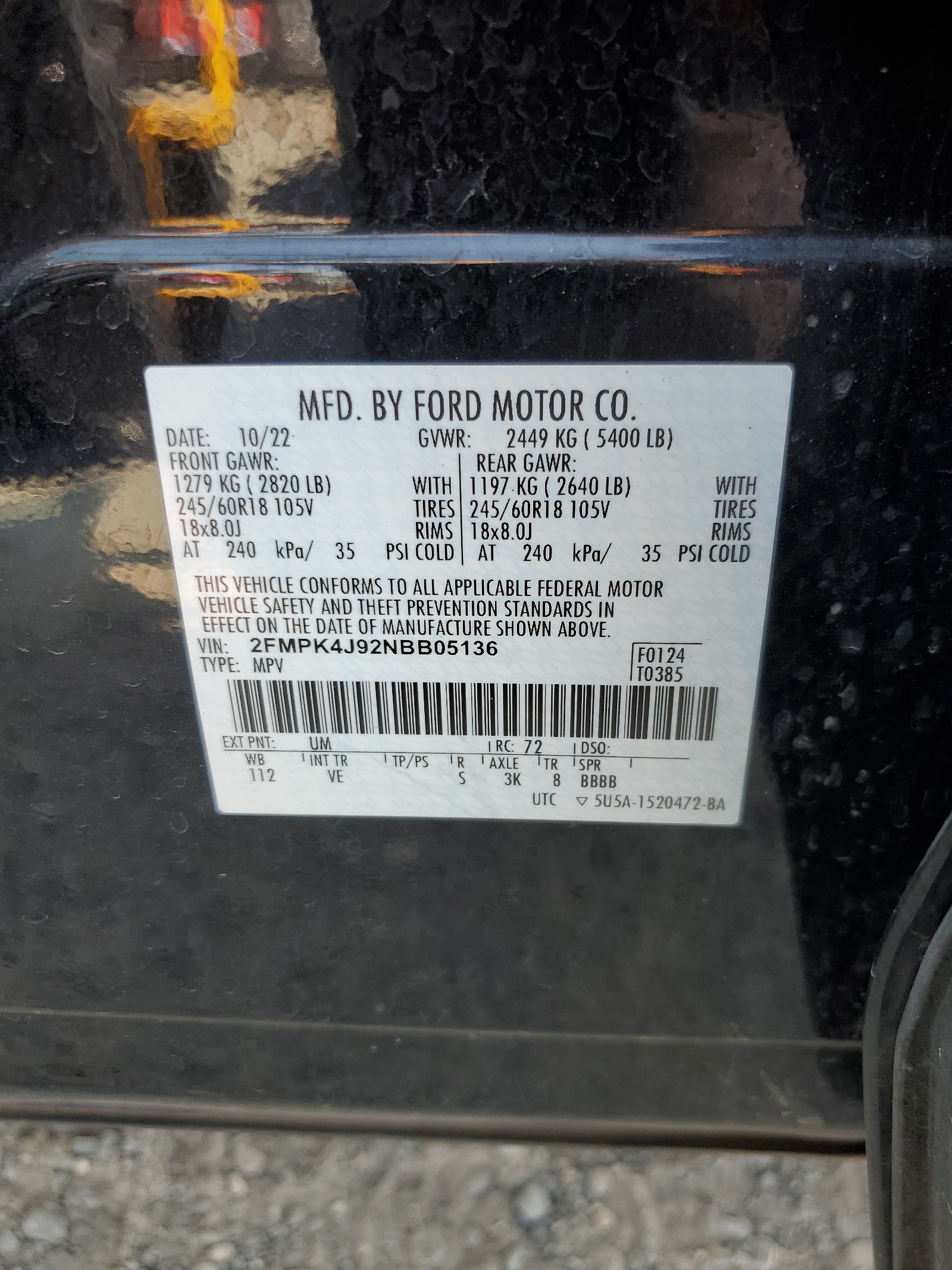 2FMPK4J92NBB05136 2022 Ford Edge Sel