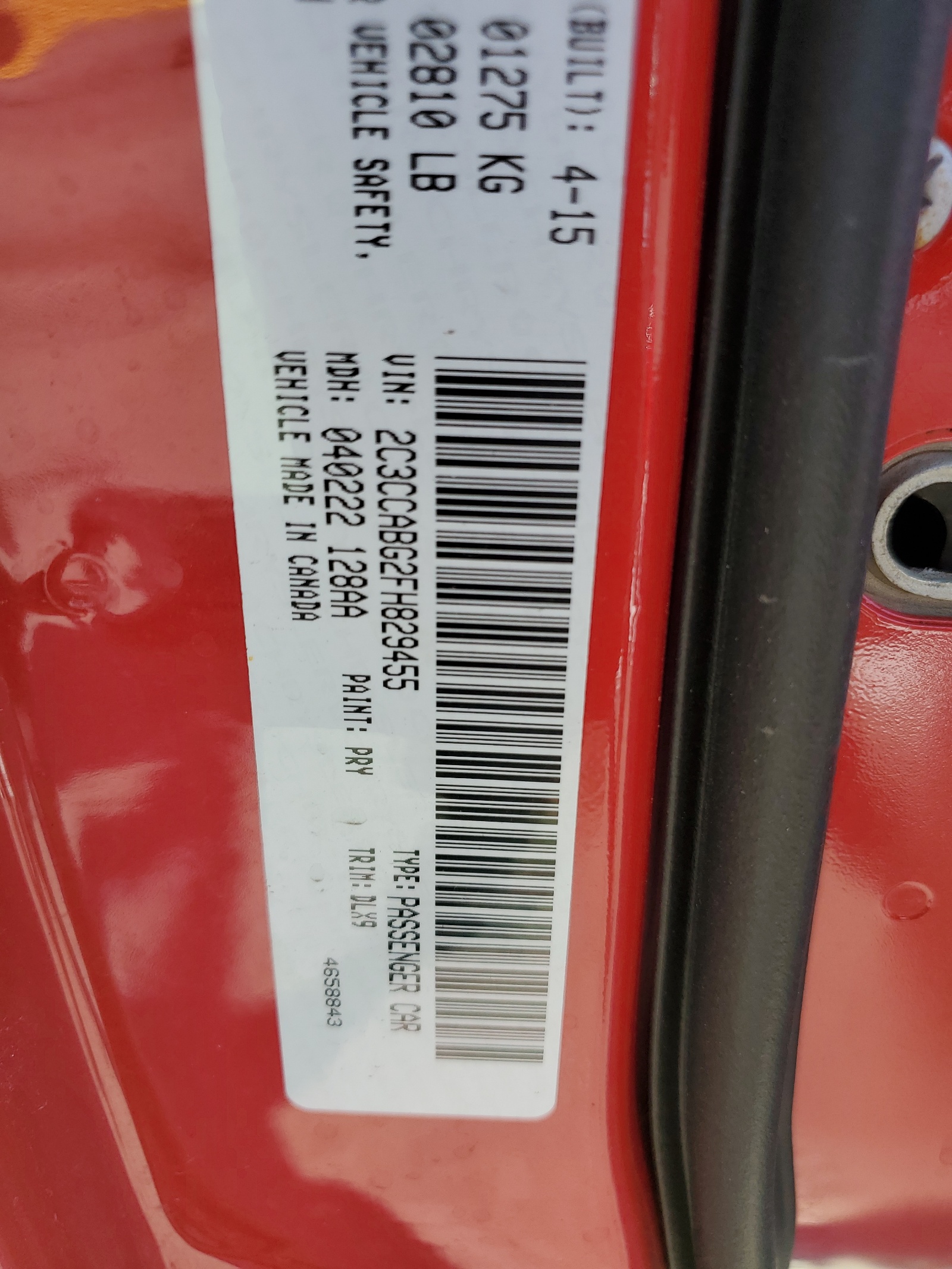 2C3CCABG2FH829455 2015 Chrysler 300 S