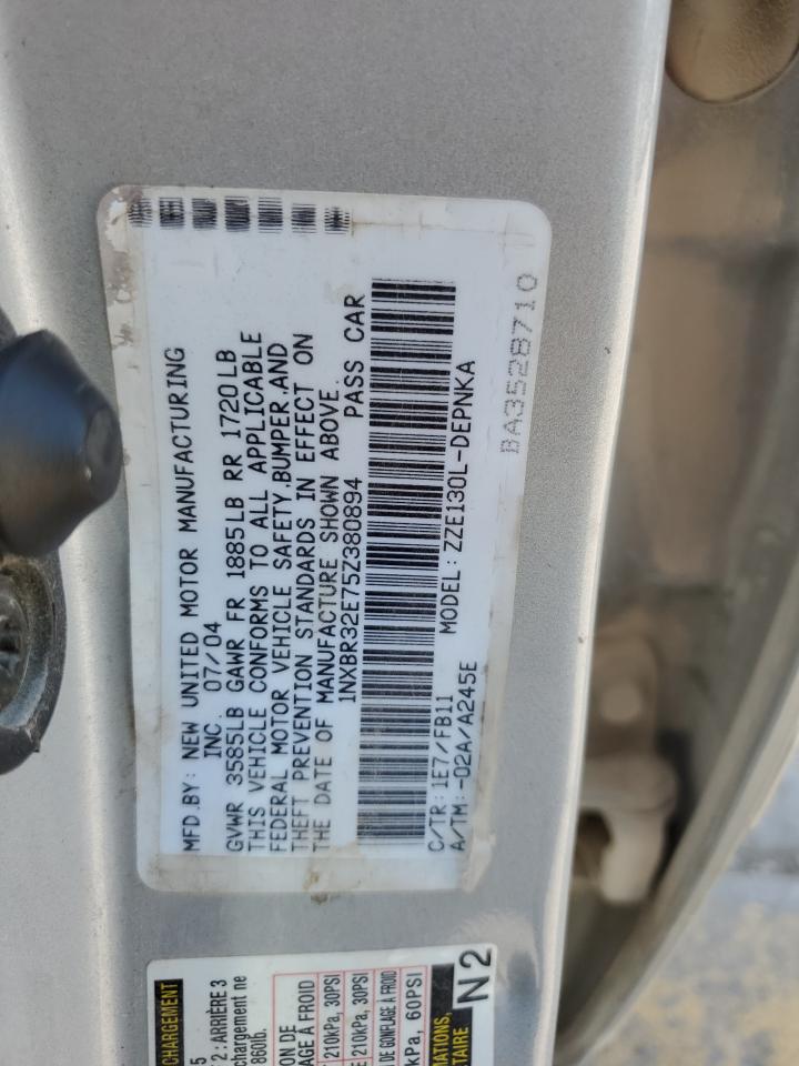 2005 Toyota Corolla Ce VIN: 1NXBR32E75Z380894 Lot: 65318454