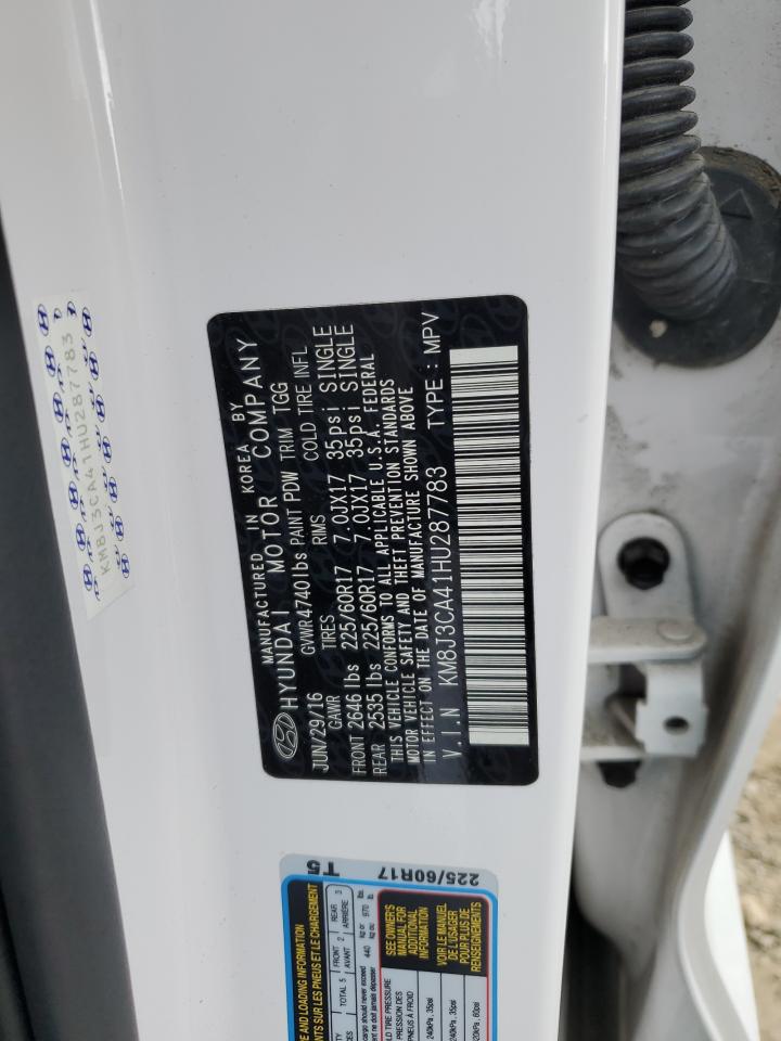 2017 Hyundai Tucson Limited VIN: KM8J3CA41HU287783 Lot: 61208054