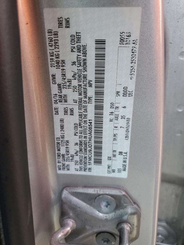 2017 Ford Escape Titanium VIN: 1FMCU9JD7HUA08541 Lot: 63358804