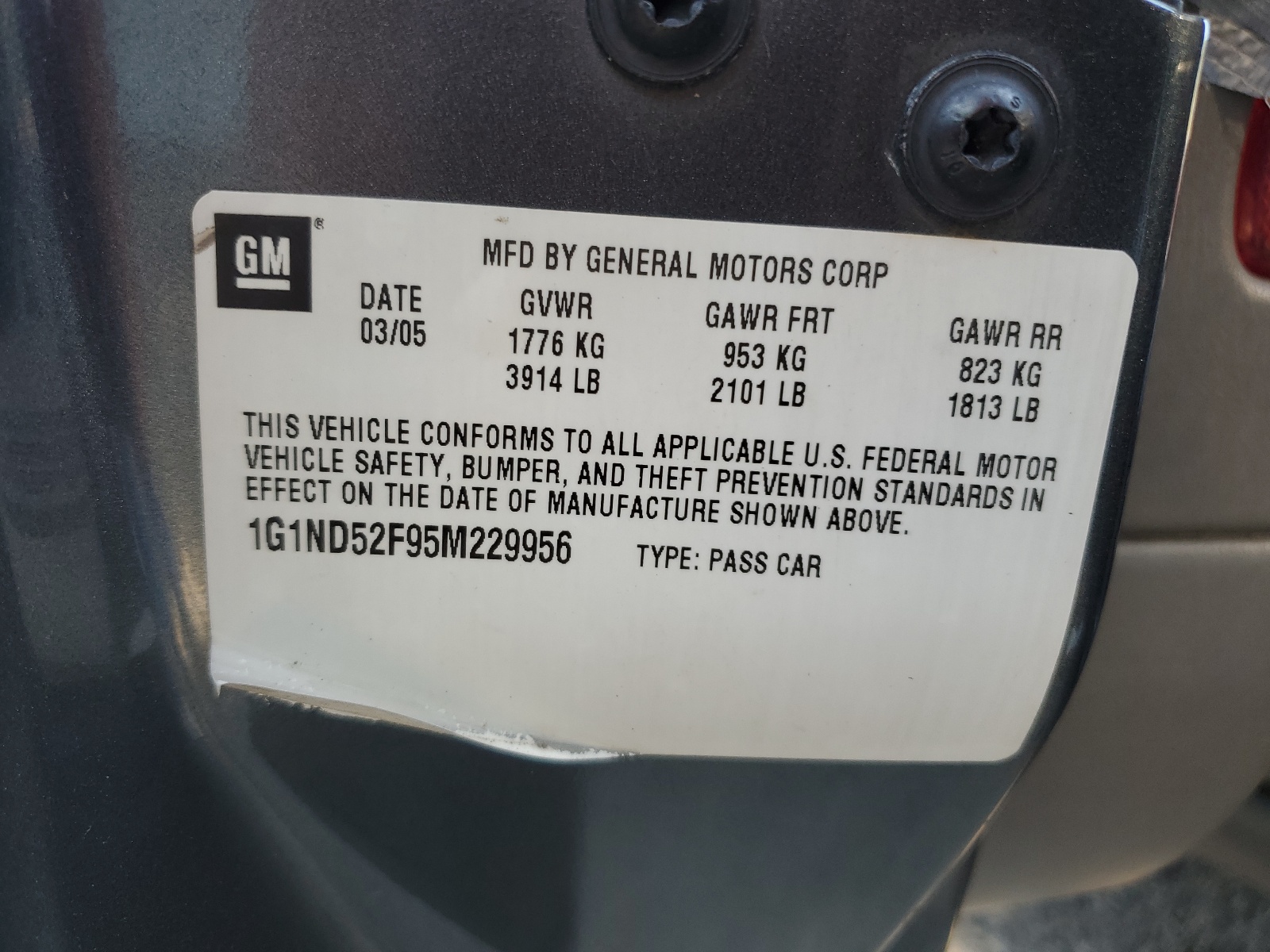 1G1ND52F95M229956 2005 Chevrolet Classic