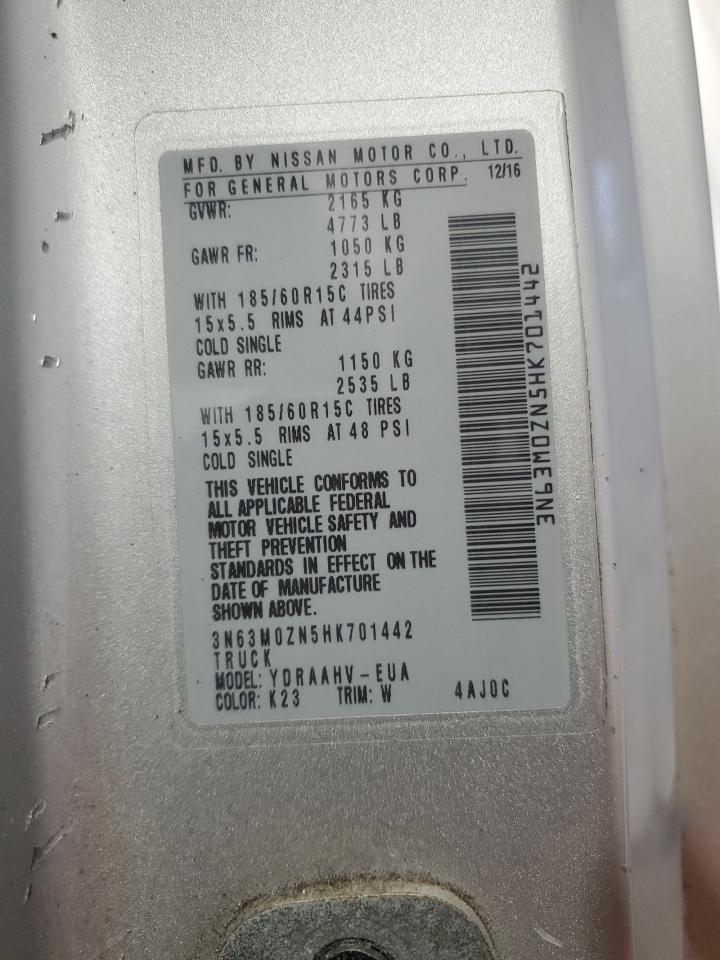 2017 Chevrolet City Express Lt VIN: 3N63M0ZN5HK701442 Lot: 61758014