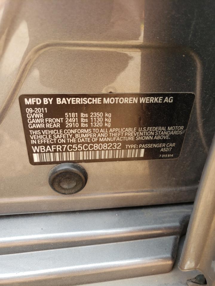 2012 BMW 535 I VIN: WBAFR7C55CC808232 Lot: 64044204