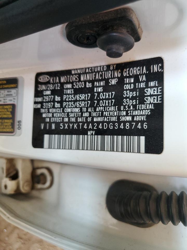 2013 Kia Sorento Lx VIN: 5XYKT4A24DG348746 Lot: 62542674