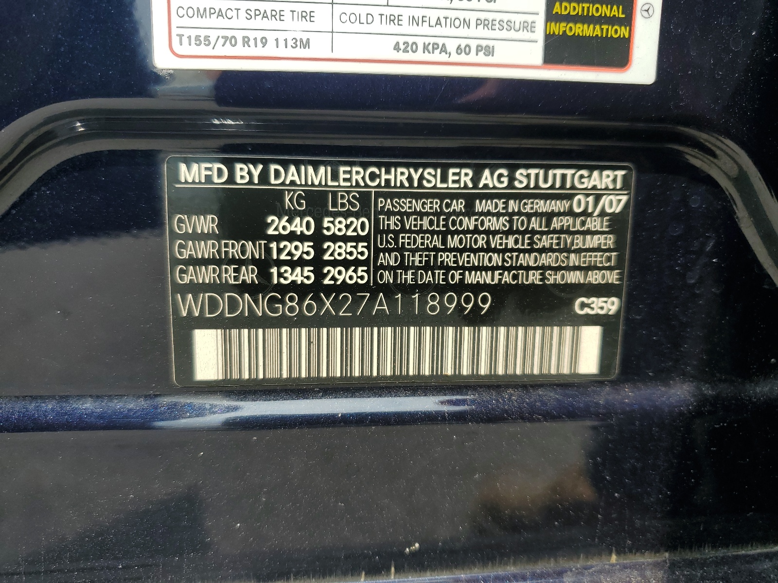 WDDNG86X27A118999 2007 Mercedes-Benz S 550 4Matic