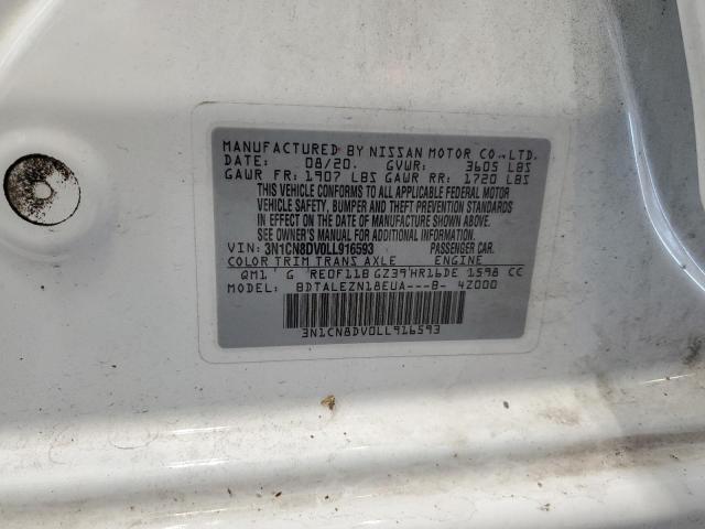 3N1CN8DV0LL916593 Nissan Versa S 12