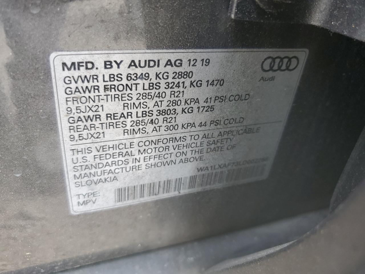 2020 Audi Q7 Premium Plus VIN: WA1LXAF73LD002268 Lot: 64548444