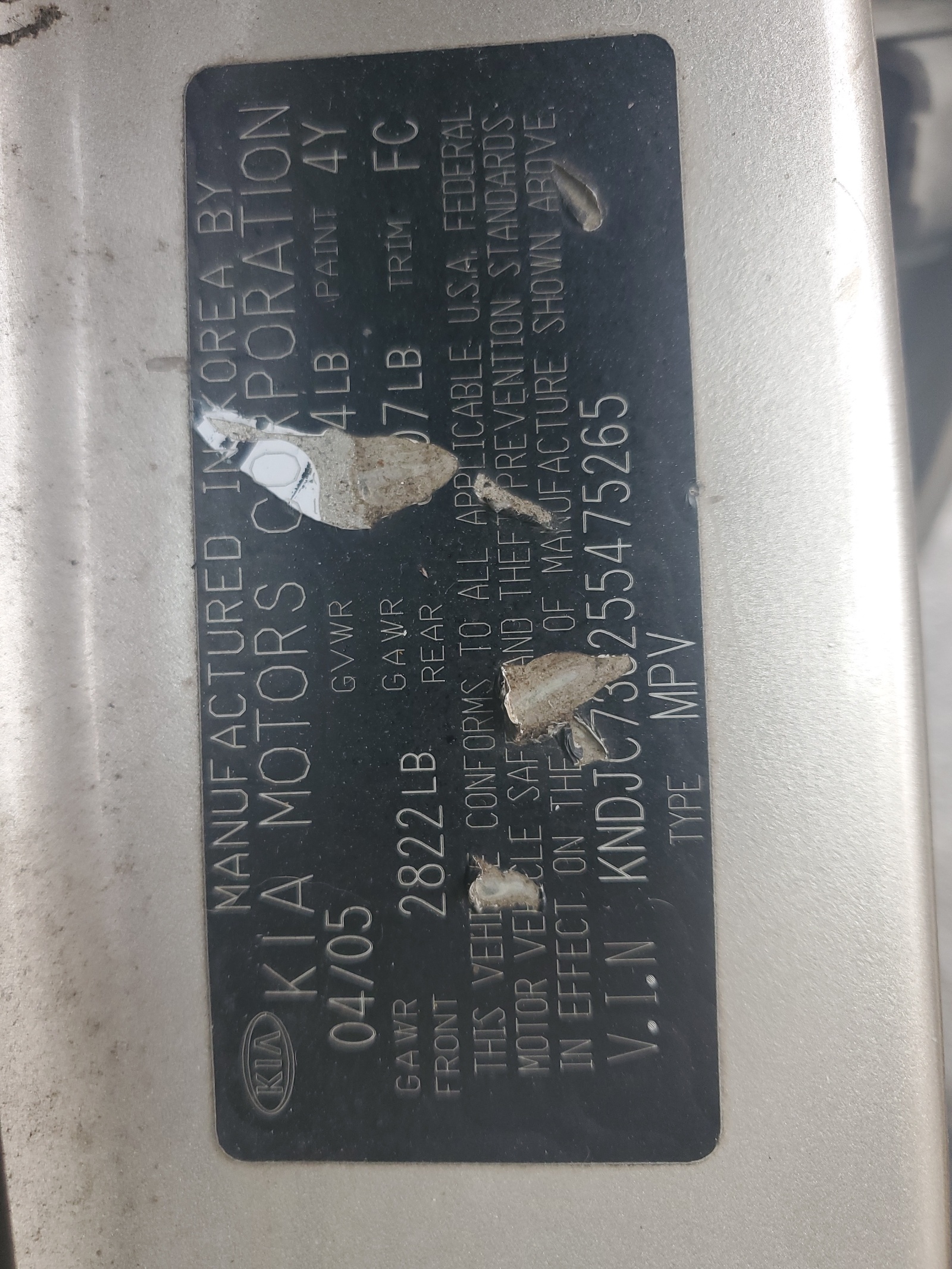 KNDJC733255475265 2005 Kia Sorento Ex