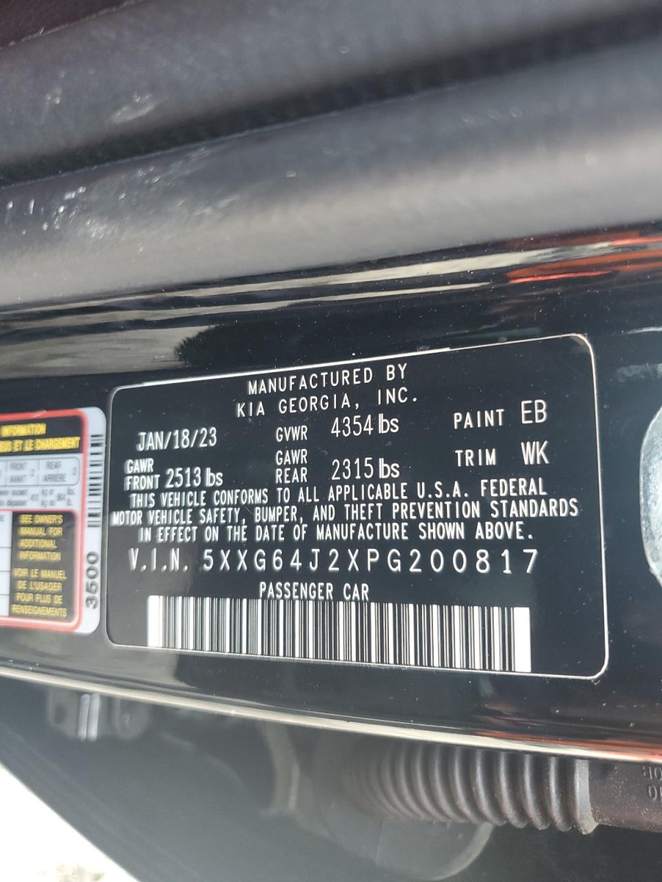 2023 Kia K5 Gt Line vin: 5XXG64J2XPG200817