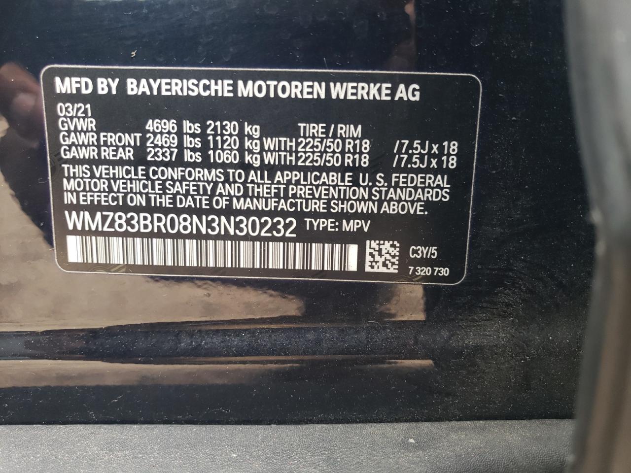2022 Mini Cooper S Countryman All4 VIN: WMZ83BR08N3N30232 Lot: 64872194