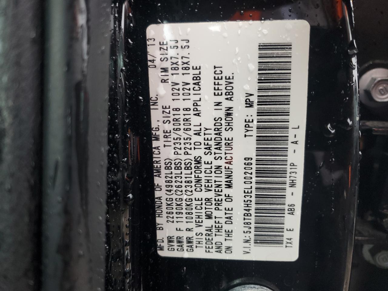 5J8TB4H53EL002069 2014 Acura Rdx Technology