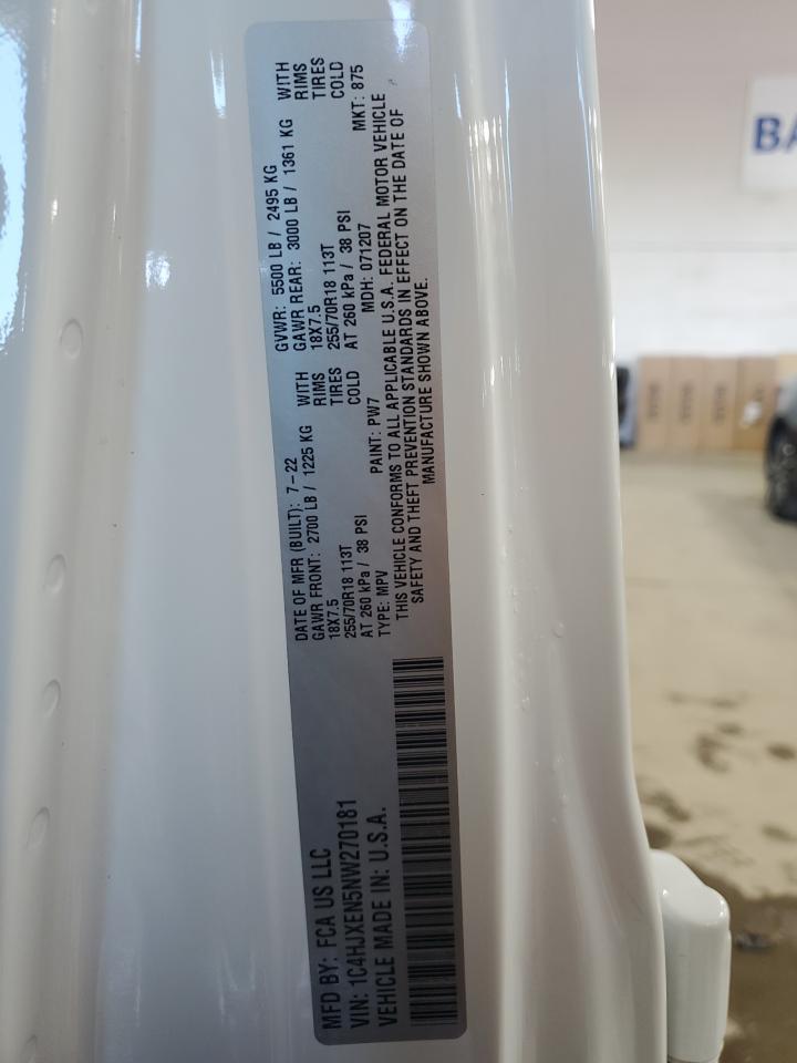 2022 Jeep Wrangler Unlimited Sahara VIN: 1C4HJXEN5NW270181 Lot: 63593554