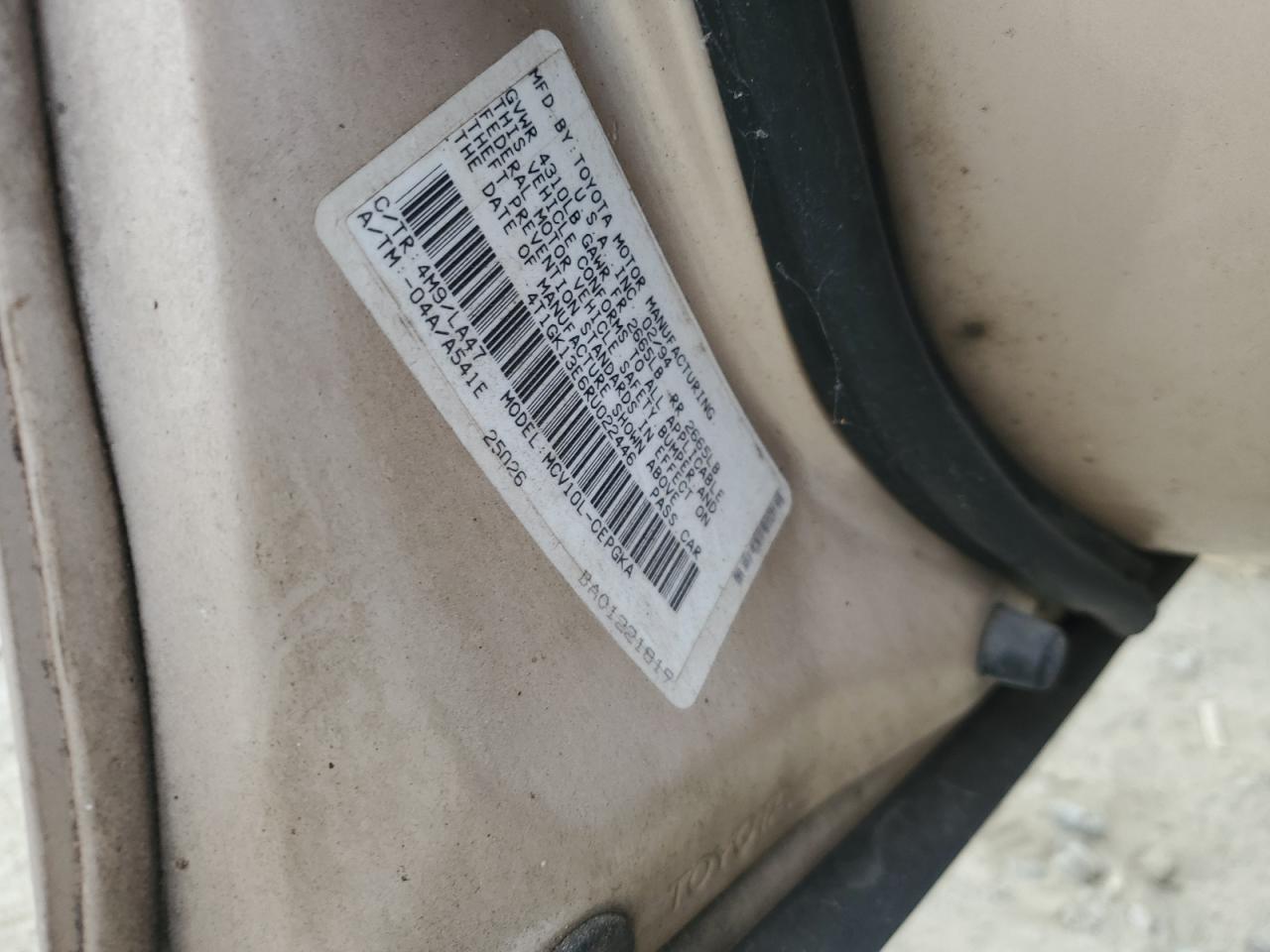 1994 Toyota Camry Xle VIN: 4T1GK13E6RU022446 Lot: 65117714