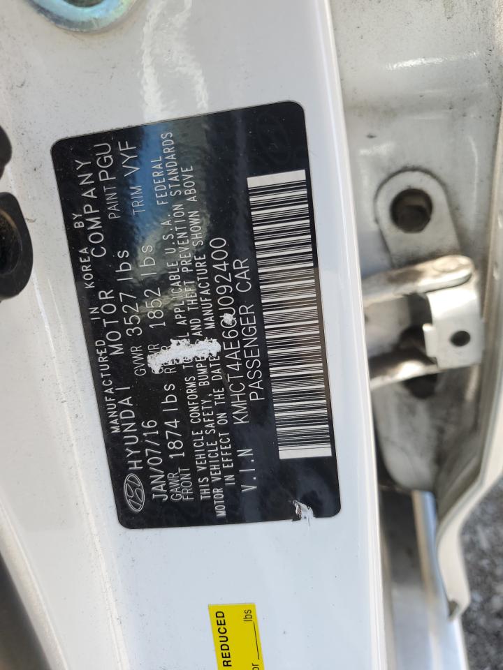 2016 Hyundai Accent Se VIN: KMHCT4AE6GU092400 Lot: 63831264