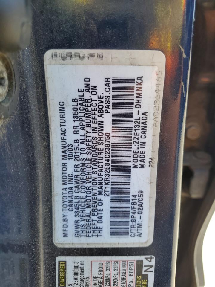 2T1KR32E84C238750 2004 Toyota Corolla Matrix Xr