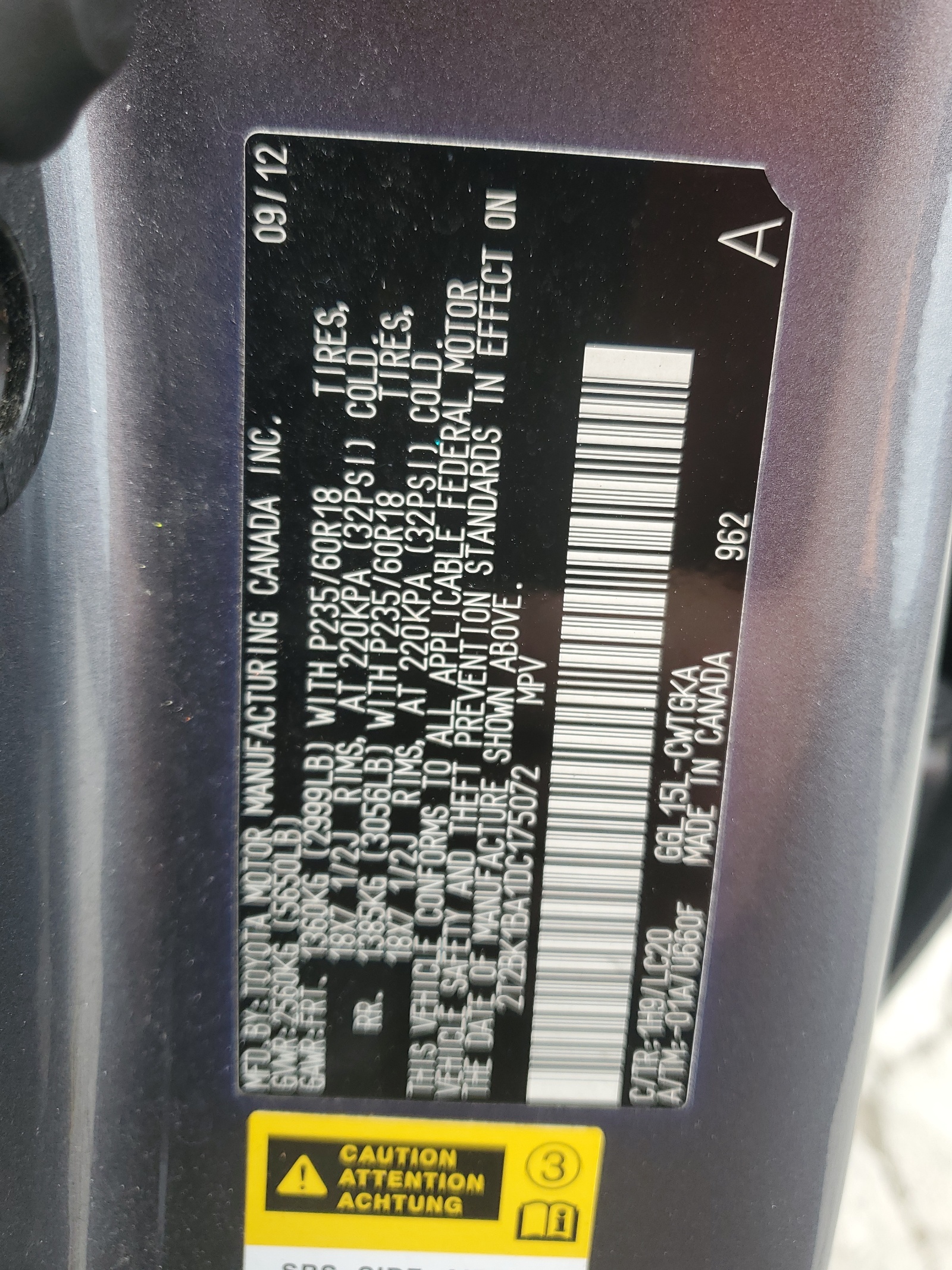 2T2BK1BA1DC175072 2013 Lexus Rx 350 Base