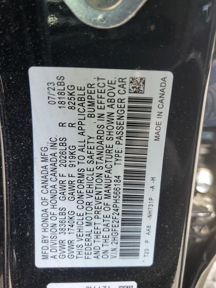2HGFE2F24PH566184 2023 Honda Civic Lx