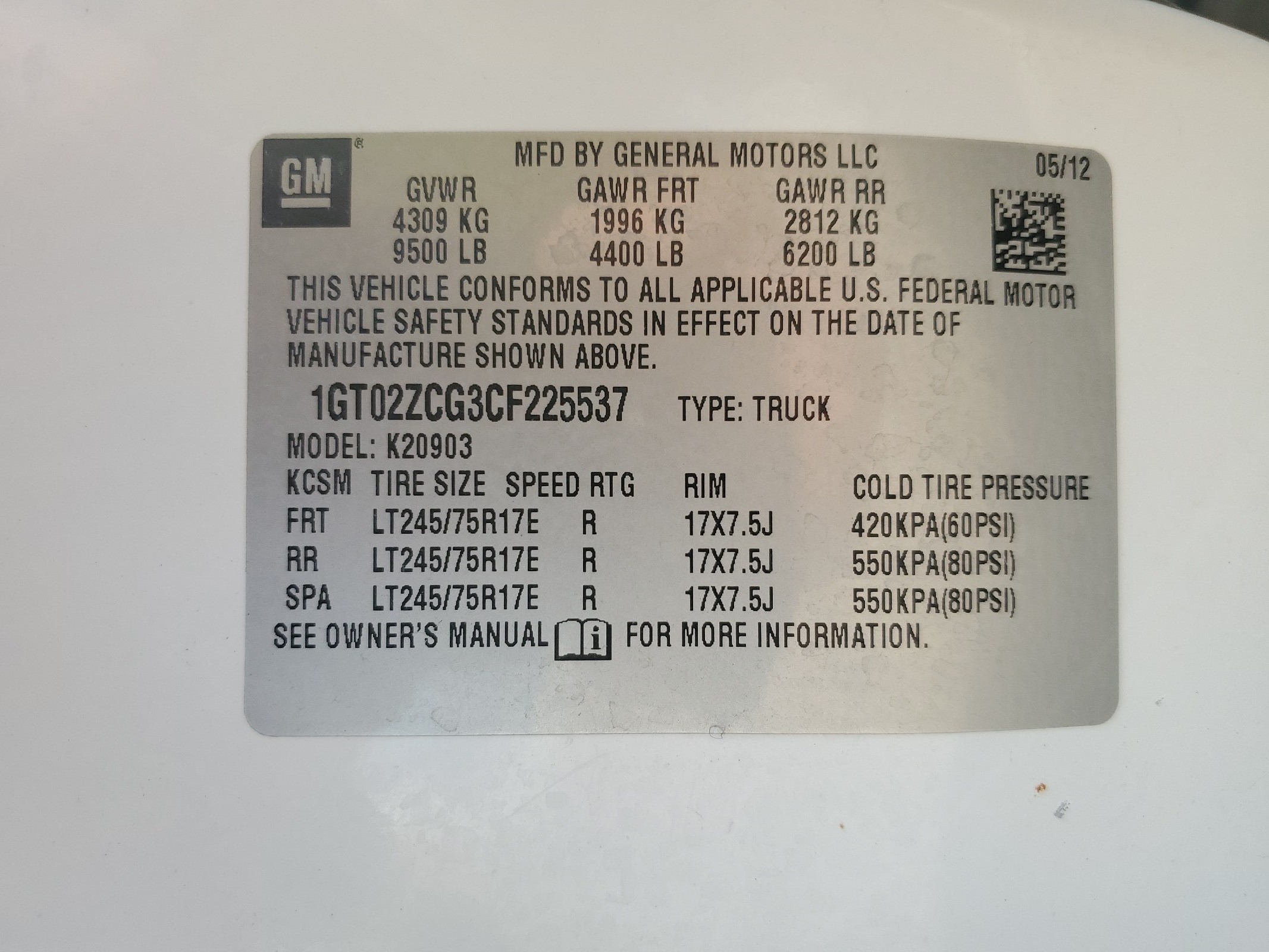 1GT02ZCG3CF225537 2012 GMC Sierra K2500 Heavy Duty