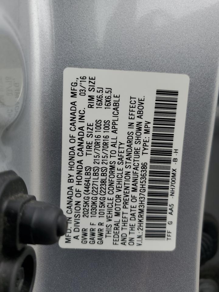 2HKRM3H37GH536386 2016 Honda Cr-V Lx