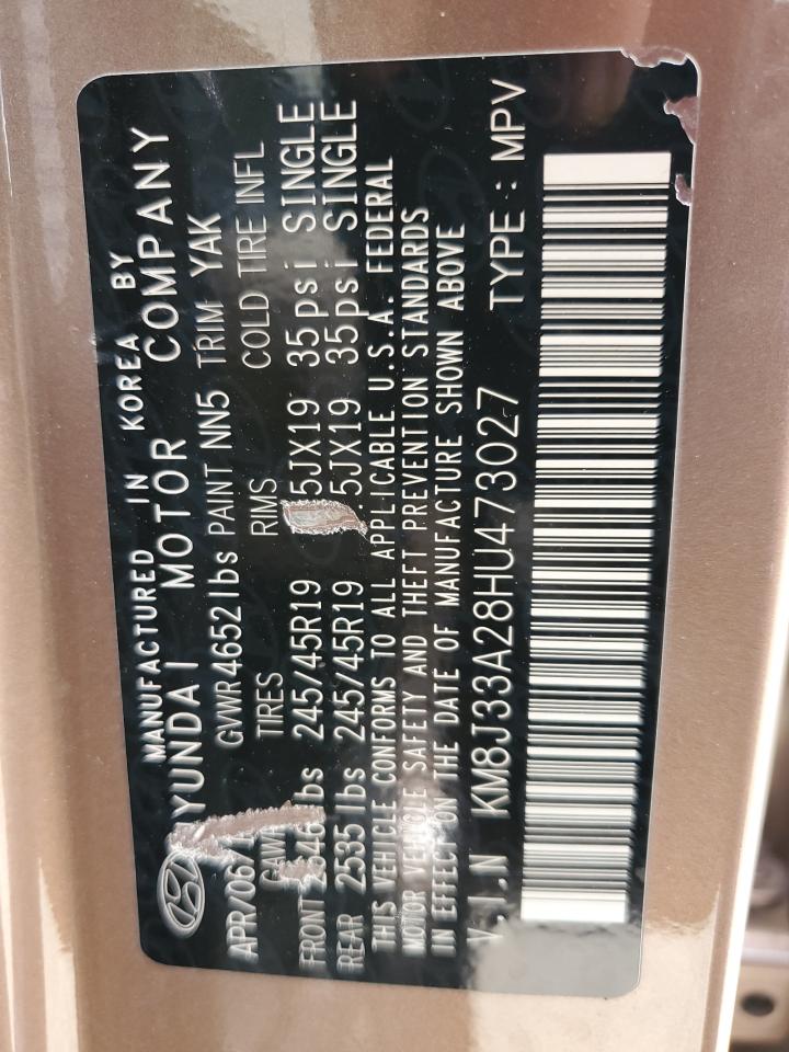 2017 Hyundai Tucson Limited VIN: KM8J33A28HU473027 Lot: 64042604