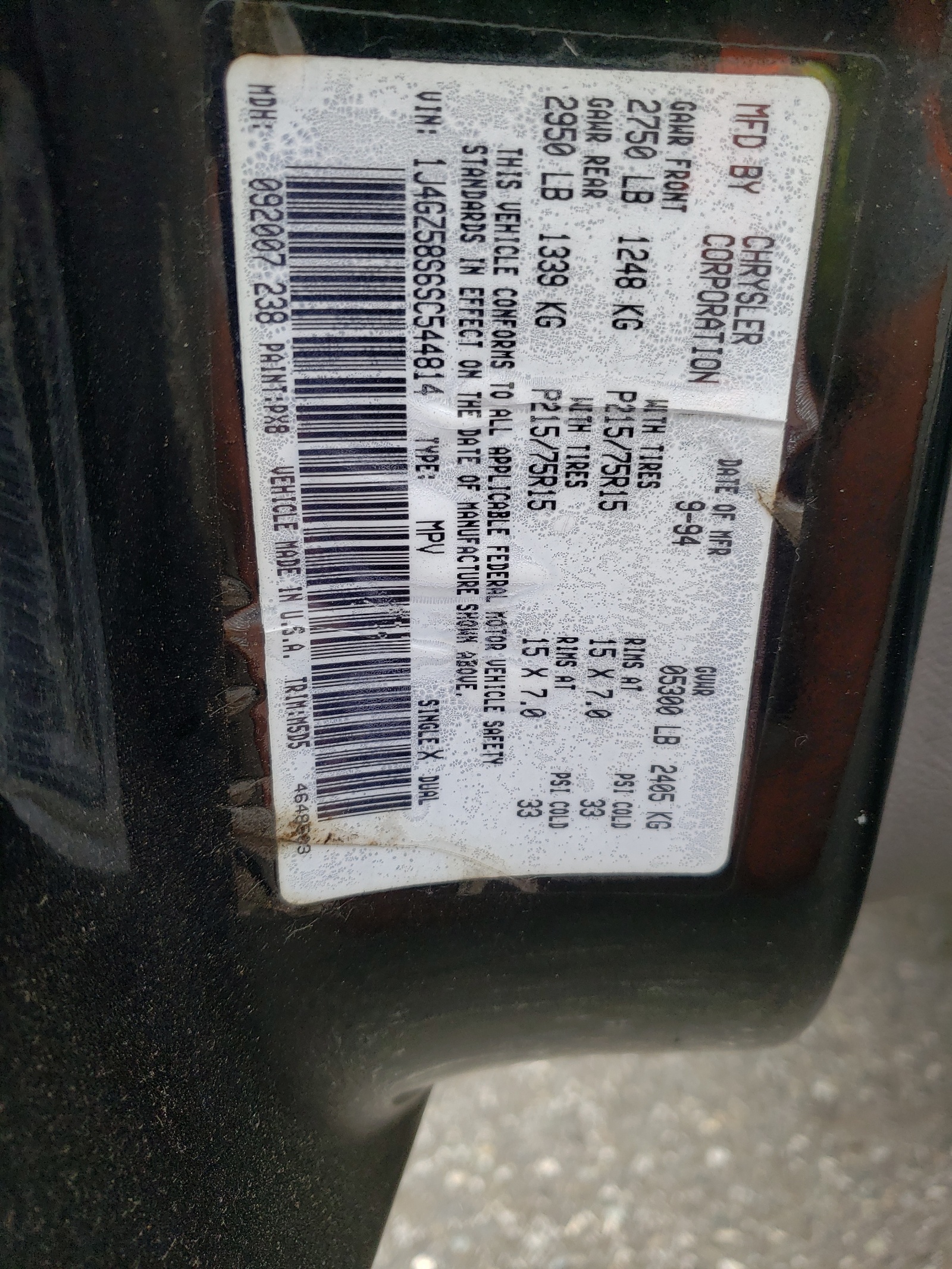 1J4GZ58S6SC544814 1995 Jeep Grand Cherokee Laredo