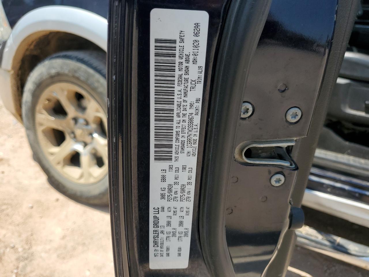 2013 Ram 1500 Laramie VIN: 1C6RR7NTXDS580674 Lot: 63824854