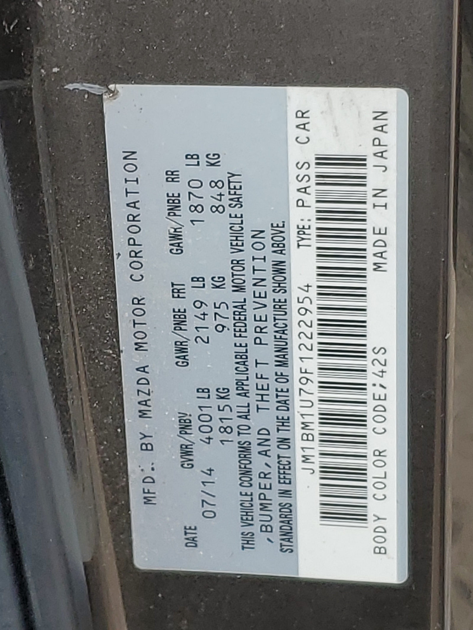 JM1BM1U79F1222954 2015 Mazda 3 Sport