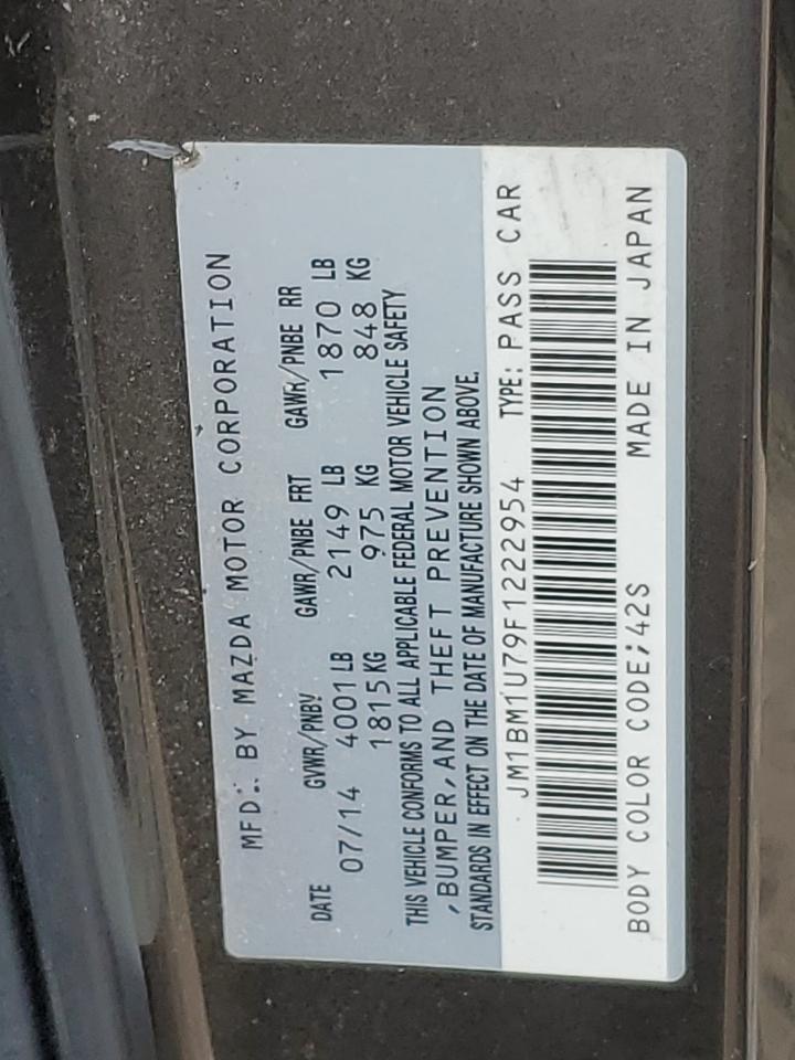 2015 Mazda 3 Sport VIN: JM1BM1U79F1222954 Lot: 64616984