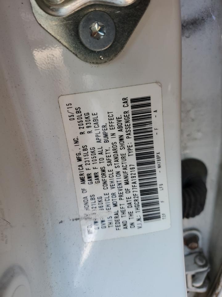 1HGCR2F77FA192167 2015 Honda Accord Ex