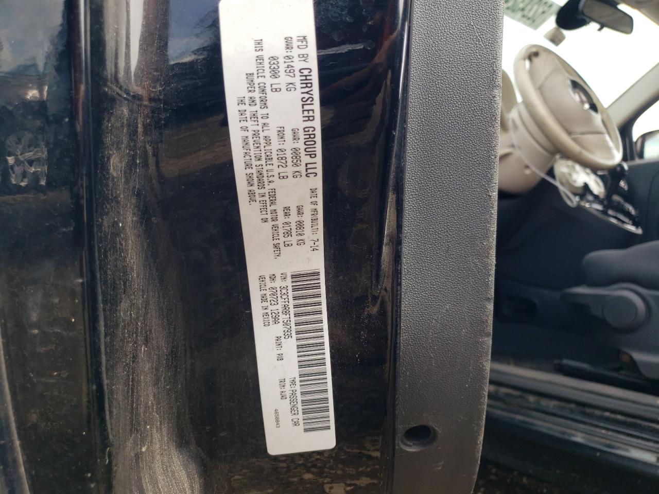 2015 Fiat 500 Pop VIN: 3C3CFFAR8FT507935 Lot: 62243244