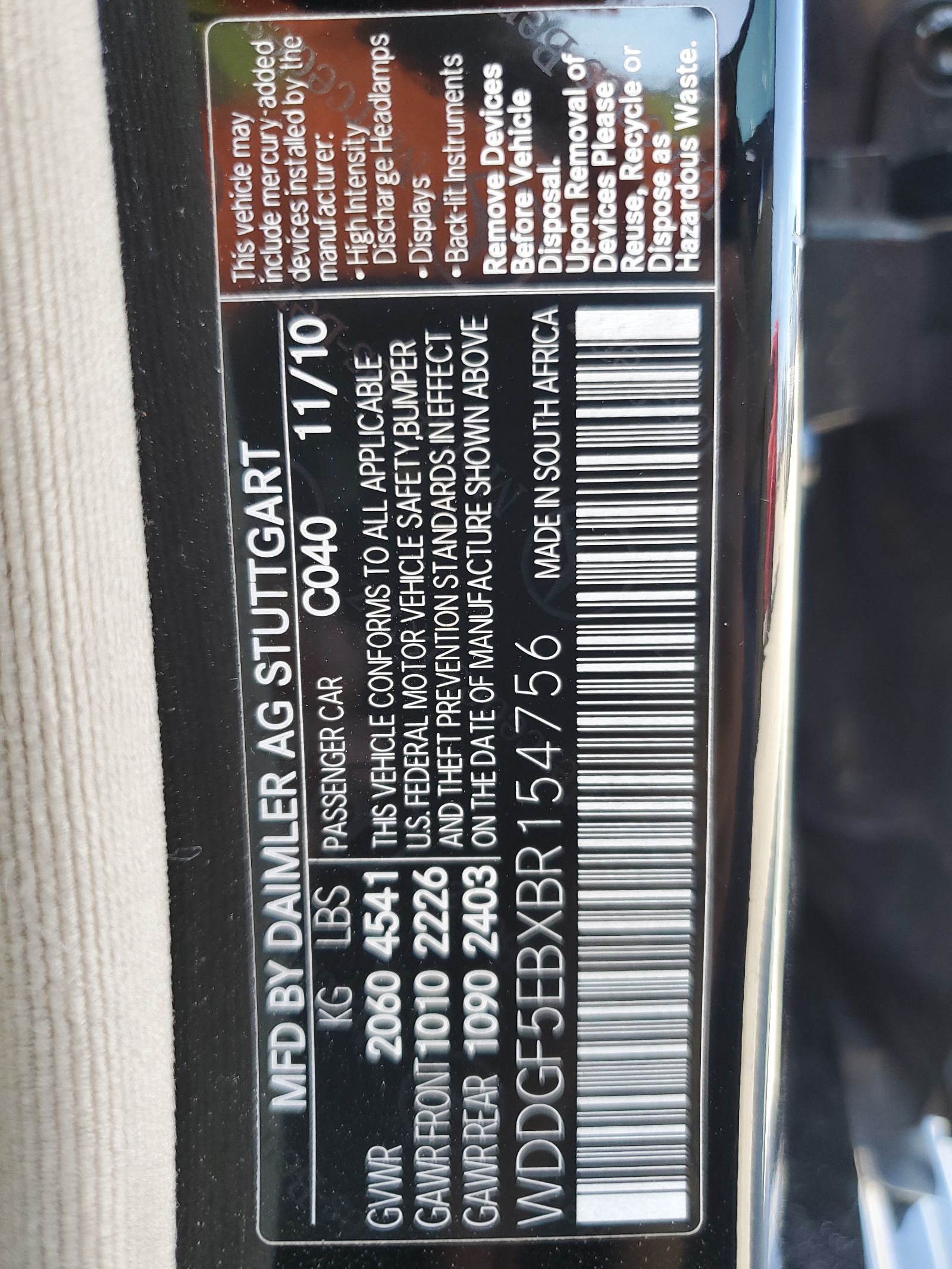 WDDGF5EBXBR154756 2011 Mercedes-Benz C 300