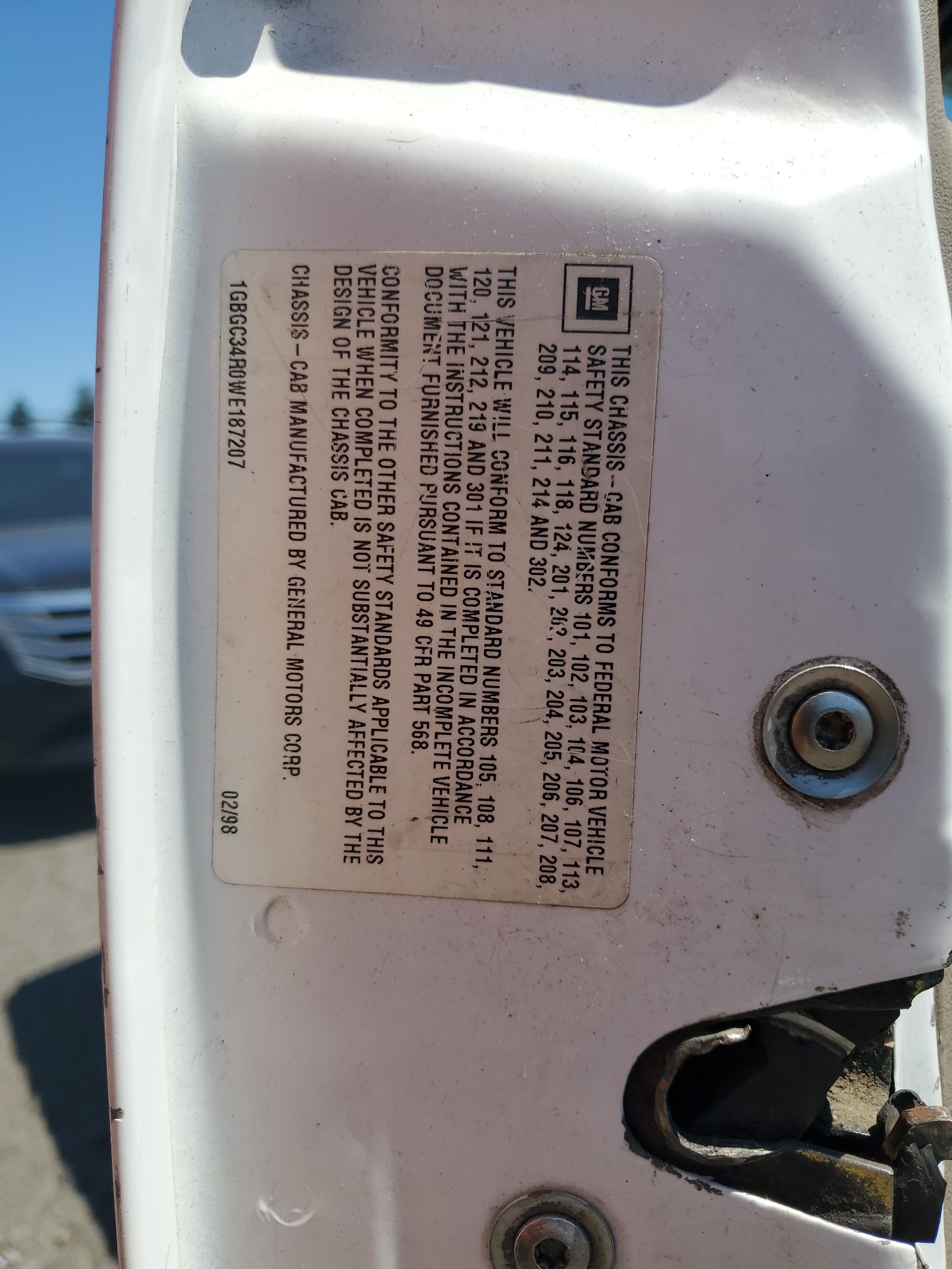 1GBGC34R0WE187207 1998 Chevrolet Gmt-400 C3500