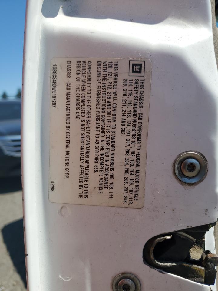 1998 Chevrolet Gmt-400 C3500 VIN: 1GBGC34R0WE187207 Lot: 62271844