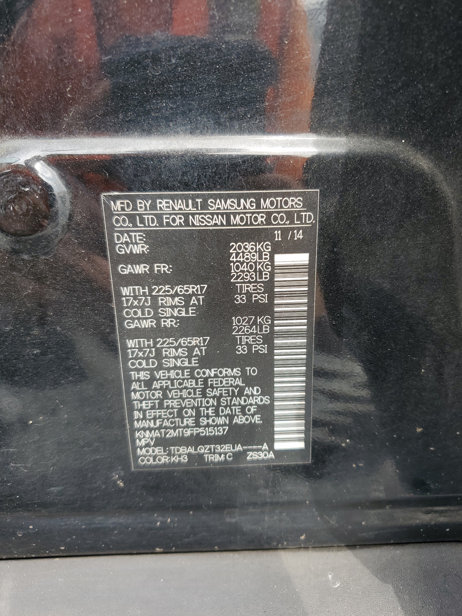 KNMAT2MT9FP515137 2015 Nissan Rogue S