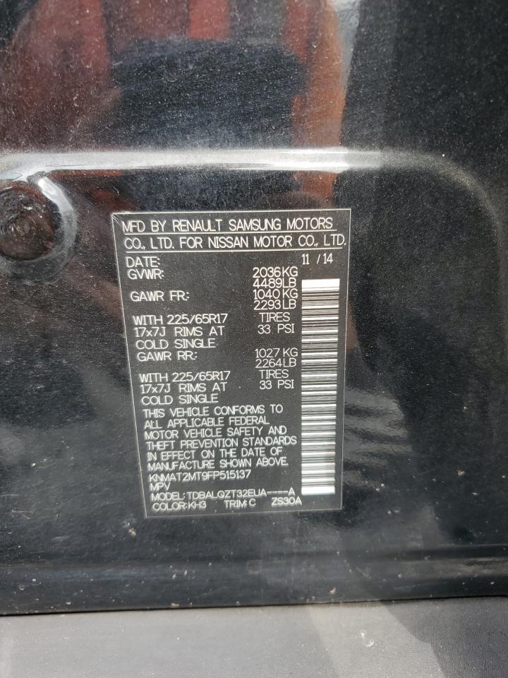 2015 Nissan Rogue S VIN: KNMAT2MT9FP515137 Lot: 64254544