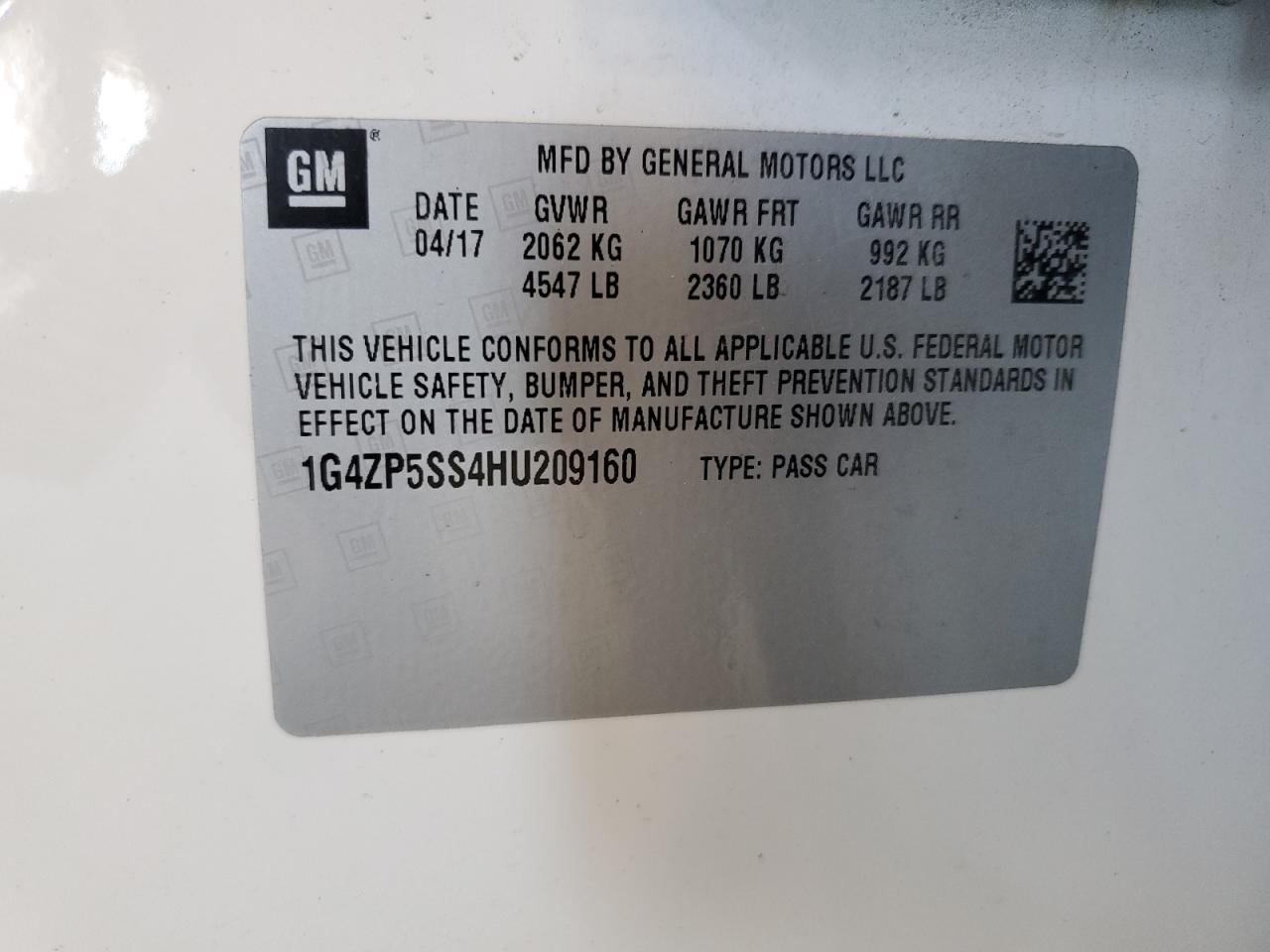 2017 Buick Lacrosse Essence VIN: 1G4ZP5SS4HU209160 Lot: 63680184