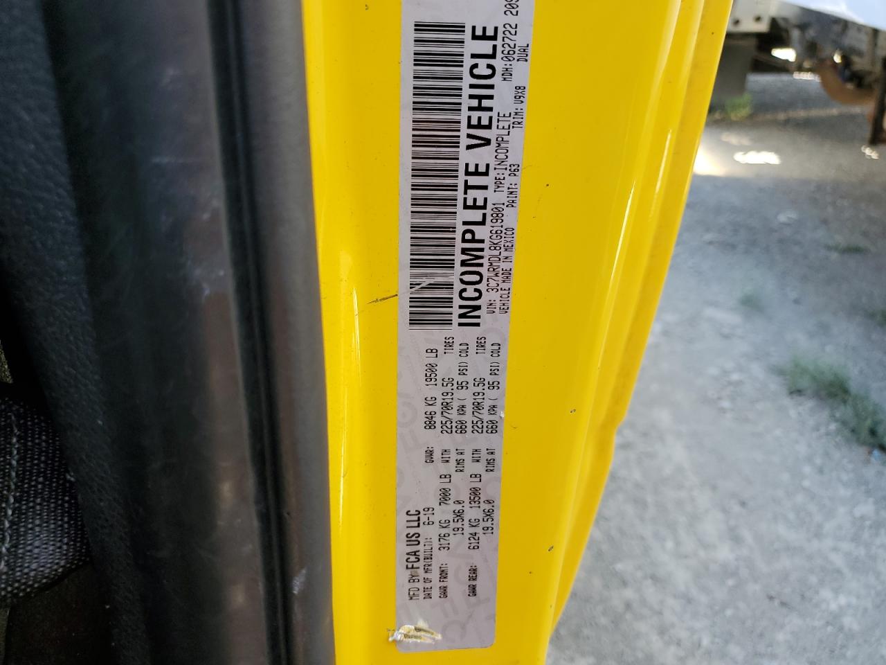 2019 Ram 5500 VIN: 3C7WRMDL8KG619801 Lot: 63926544