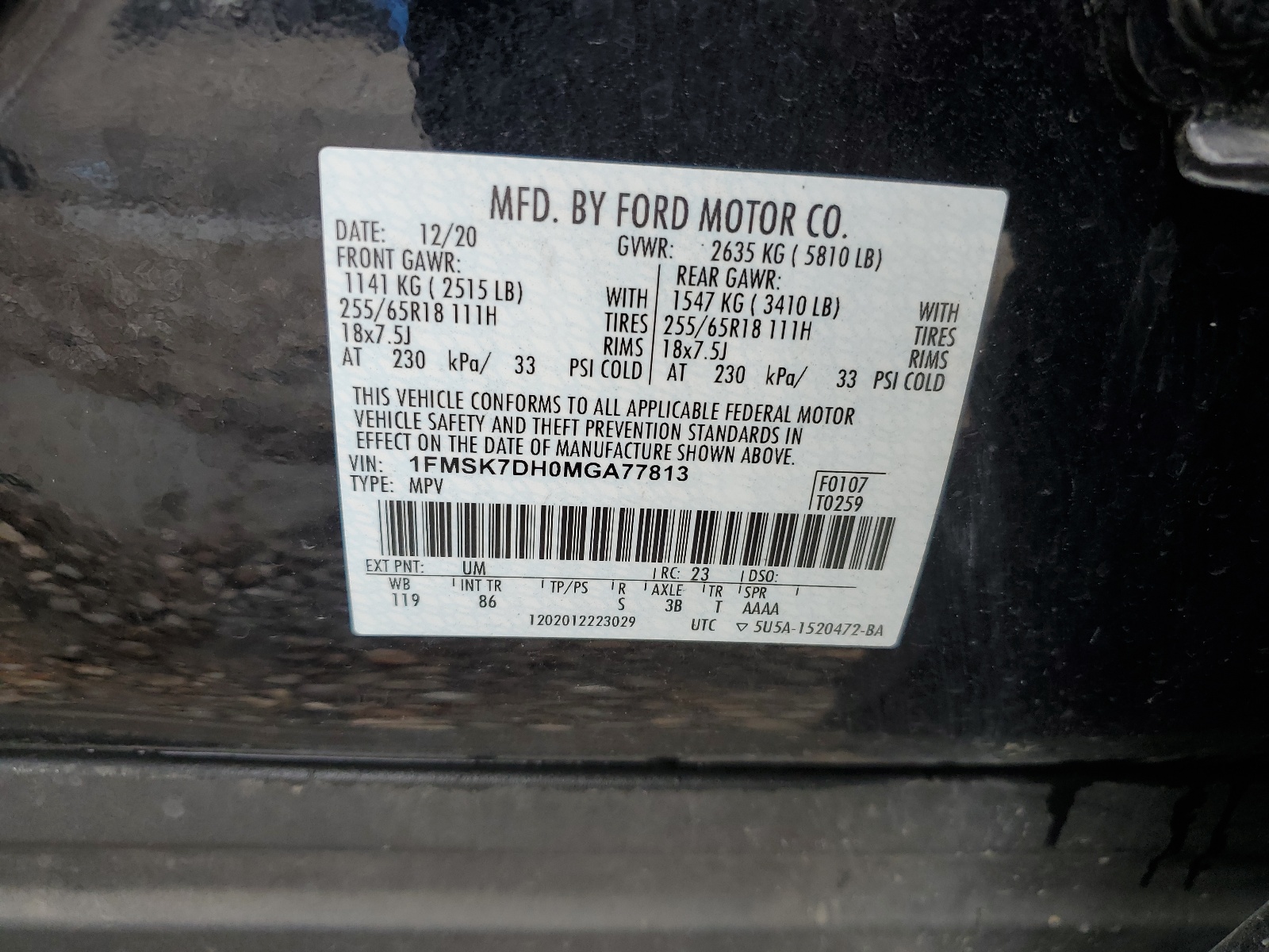 1FMSK7DH0MGA77813 2021 Ford Explorer Xlt