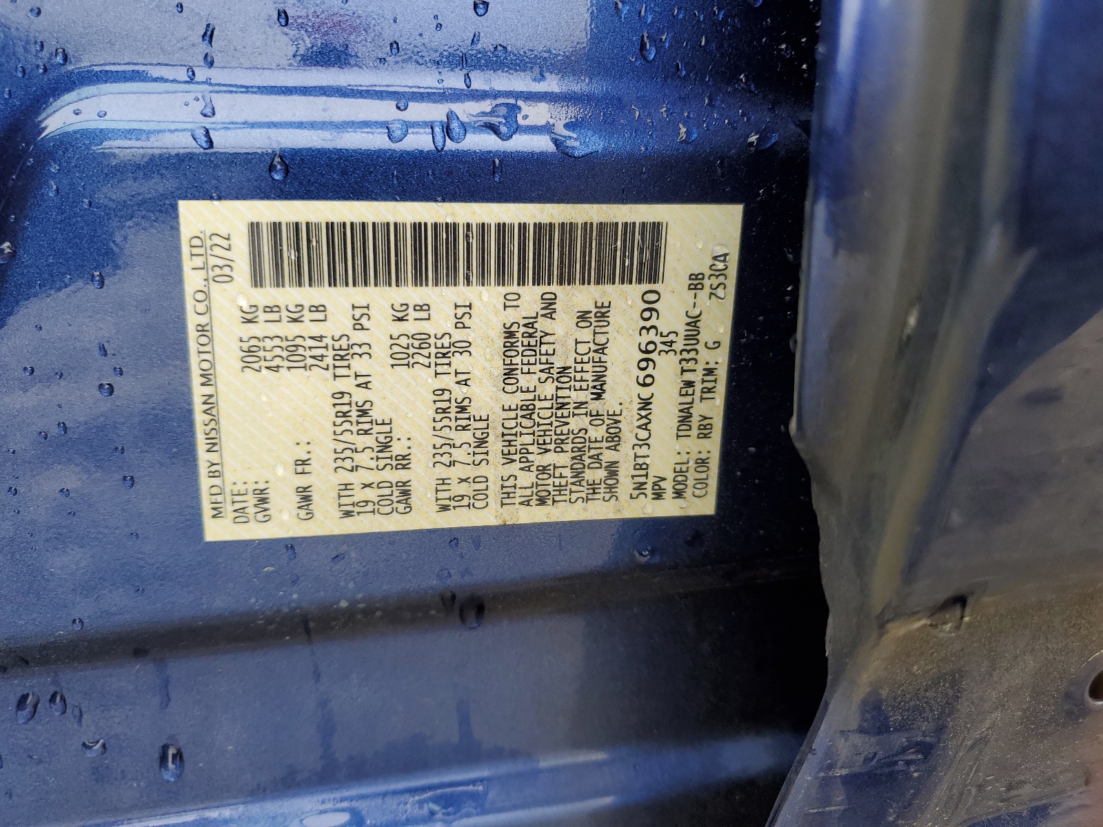 5N1BT3CAXNC696390 2022 Nissan Rogue Sl