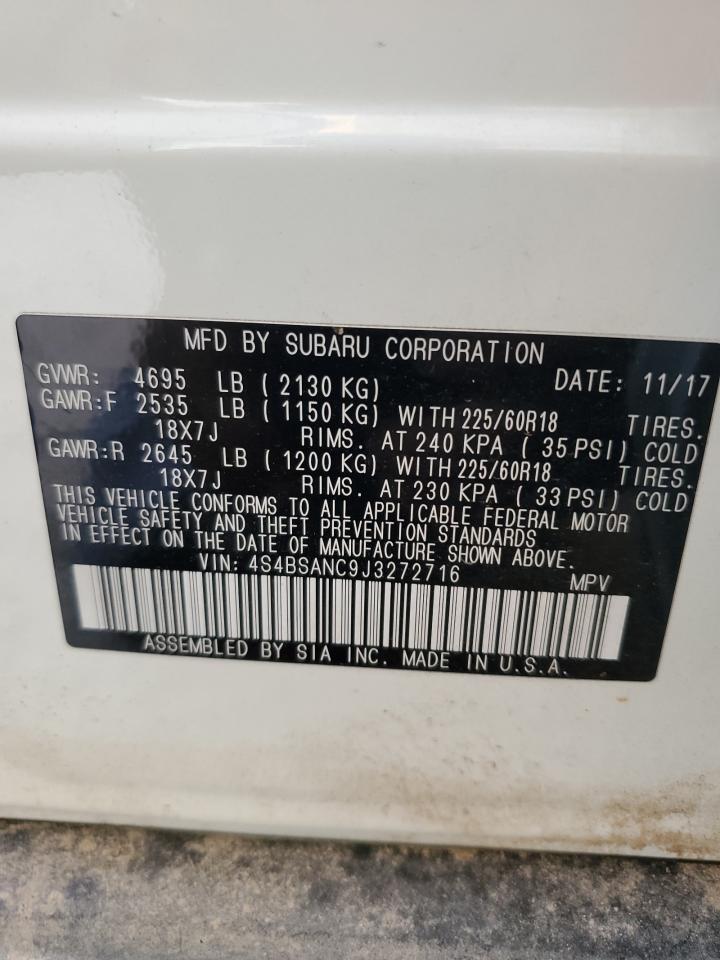 2018 Subaru Outback 2.5I Limited VIN: 4S4BSANC9J3272716 Lot: 63641604