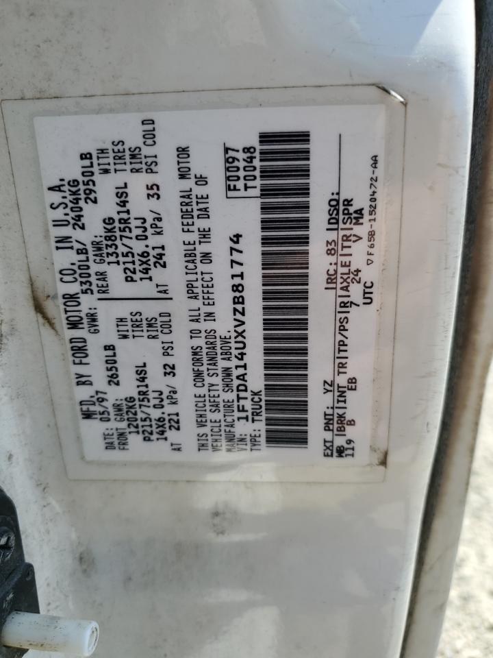 1997 Ford Aerostar VIN: 1FTDA14UXVZB81774 Lot: 65004344